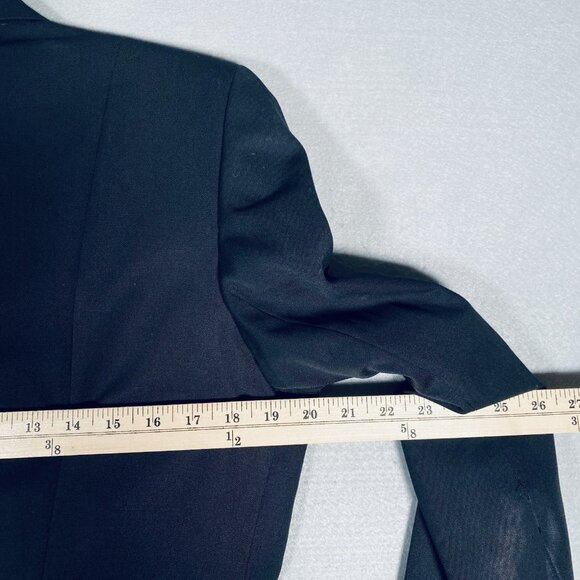 Vintage Brooks Brothers Military Blazer Womens 38 Black Wool Academia Gold Btn - Picture 9 of 12